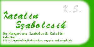 katalin szabolcsik business card